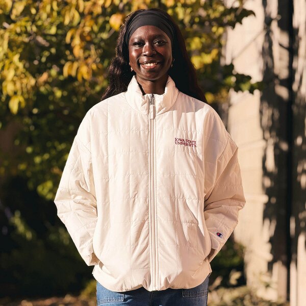 Champion Women's Iowa State University Ivory Lightweight Puffer Jacket